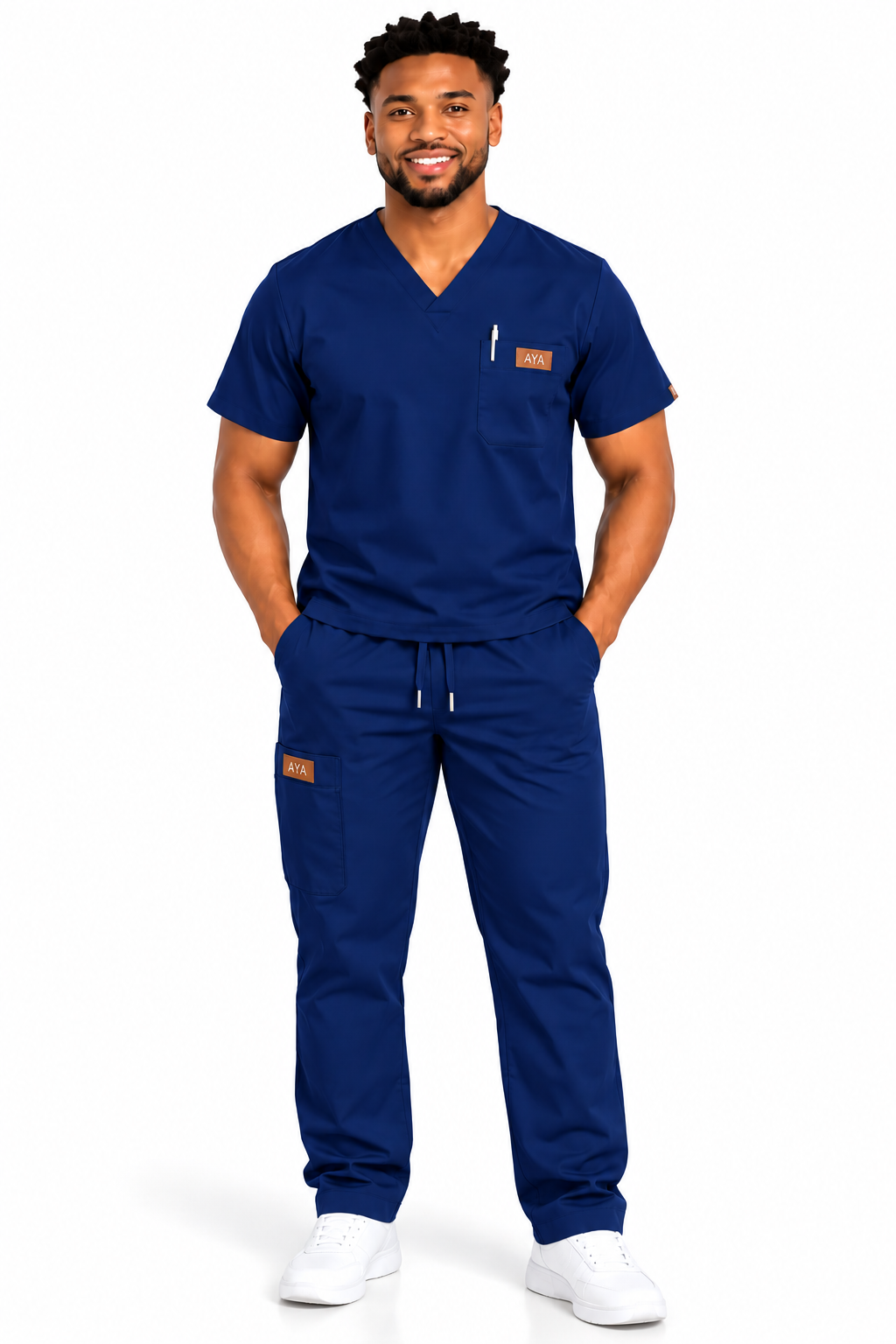 AYA Men's Classic V-Neck Scrub Top