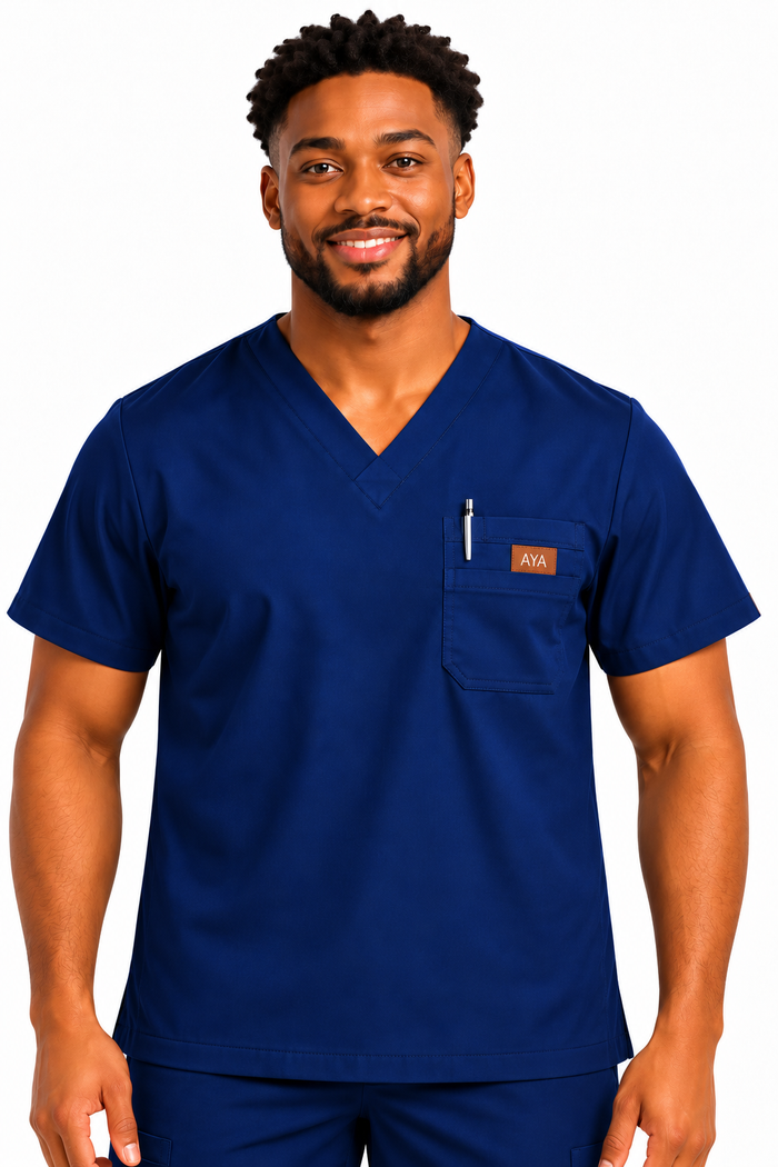 AYA Men's Classic V-Neck Scrub Top
