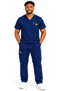 AYA men's scrub uniform model — illustrative full set